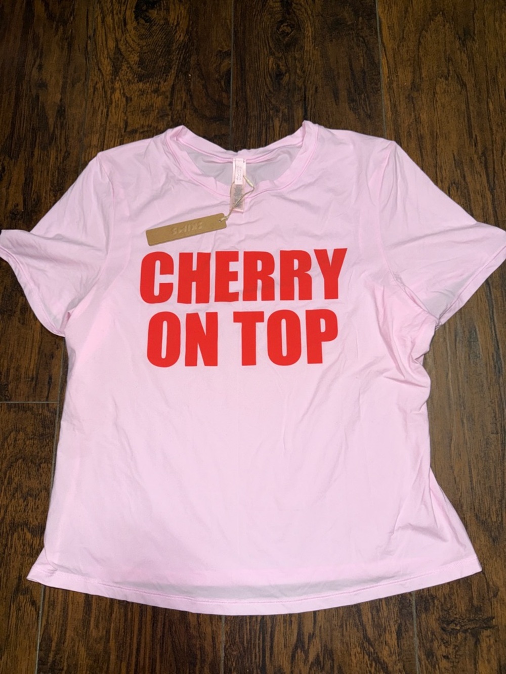 Skims Limited Baby Pink Cherry On Top T-Shirt - Picture 4 of 6